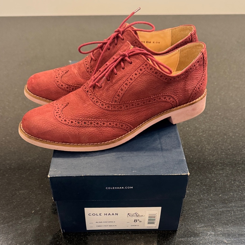 Cole Haan Women’s Alisa Burgundy Oxfords 8.5